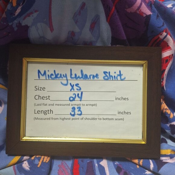 LuLaRoe Disney Irma Womens Size XS Mickey Mouse Tunic Shirt Purple Short Sleeve - Picture 5 of 7